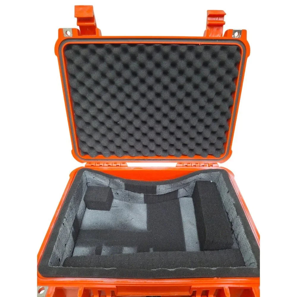 Heavy Duty Orange Plastic Equipment Carrying Case 16 x 13 x 7 w Handle